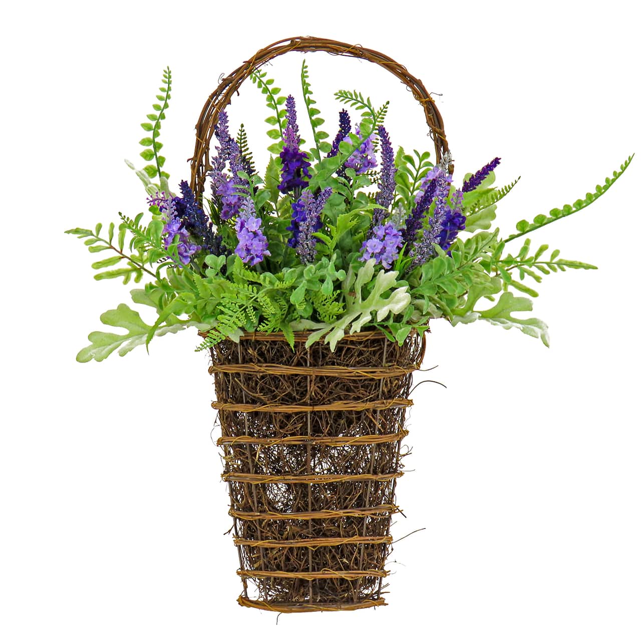 20" Spring Astilbe & Fern Wall Basket
